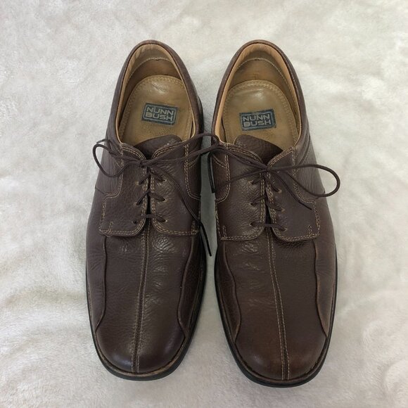 Nunn Bush Men's Leather Lace Up Brown Oxford Loafers Size 9 - Picture 5 of 16